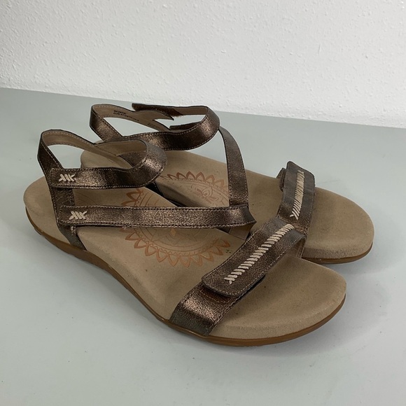 Aetrex Gabby Quarter Strap Sandal Bronze Size 10 - Picture 1 of 8